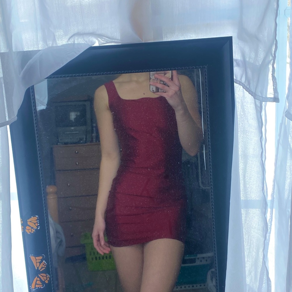 Short red dress